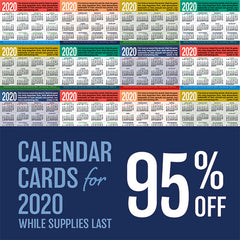 2020 Calendar Cards are 95% off!
