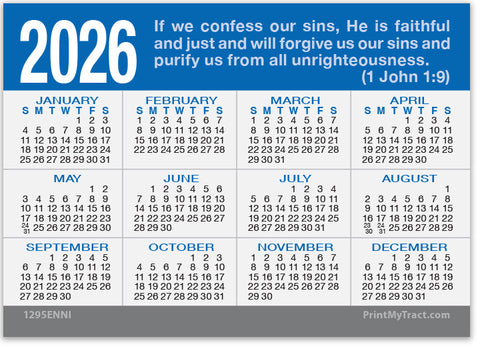 Simplified Ten Commandments Calendar Card