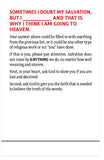 Doubting Salvation ... Is There A Reason?