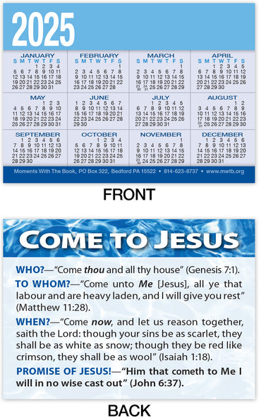 Calendar Card: Come To Jesus (Personalized)