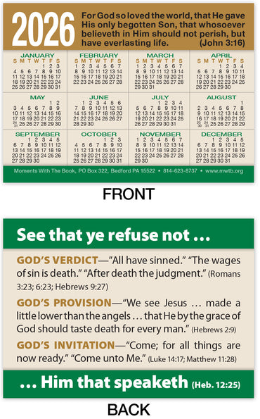 Calendar Card: See That Ye Refuse Not