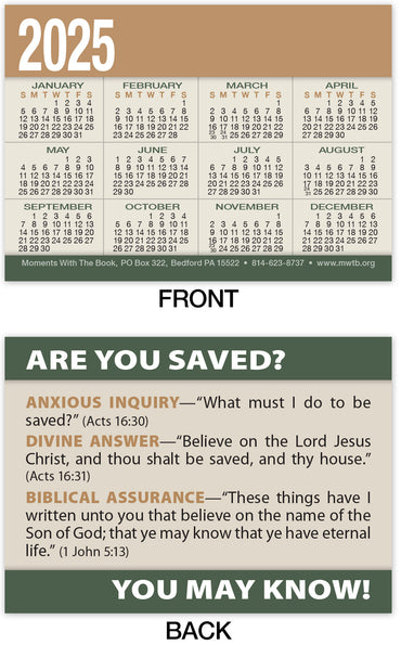 Calendar Card: Are You Saved? (Personalized)