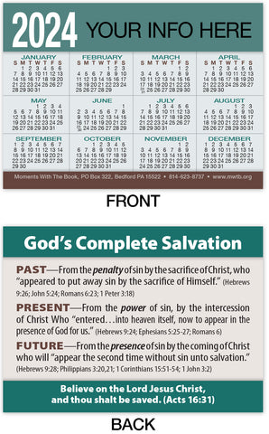 Calendar Card: God’s Complete Salvation (Personalized)