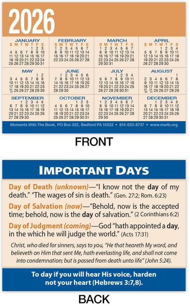 Calendar Card: Important Days (Personalized)