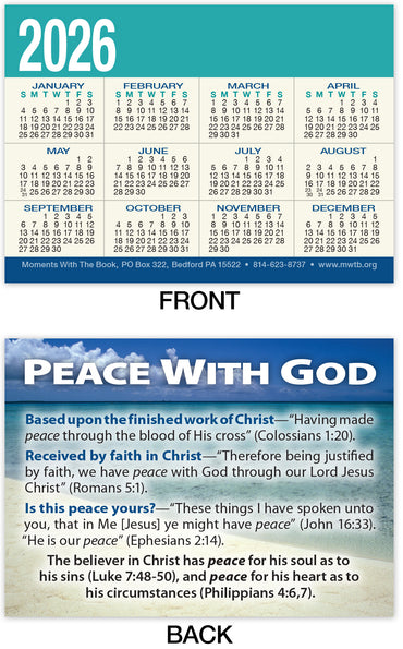 Calendar Card: Peace With God (Personalized)