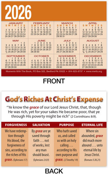 Calendar Card: God’s Riches at Christ’s Expense (Personalized)