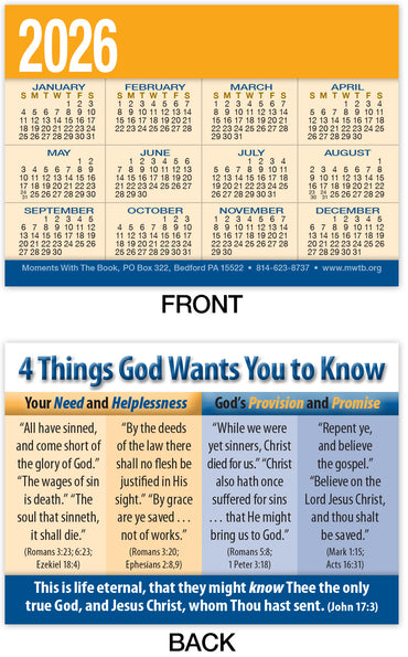 Calendar Card: Four Things God Wants You to Know (Personalized)