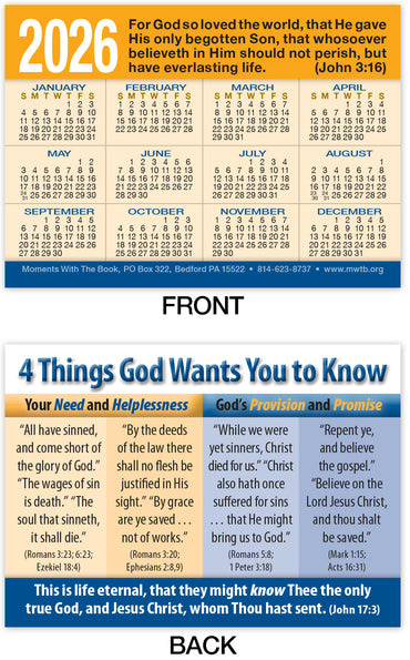 Calendar Card: Four Things God Wants You to Know