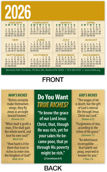 Calendar Card: True Riches (Personalized)