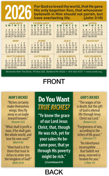 Calendar Card: True Riches