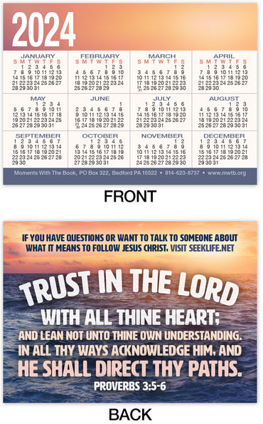 Calendar Card: Trust In The Lord (Personalized)