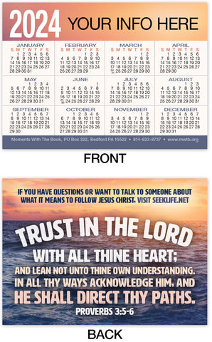 Calendar Card: Trust In The Lord (Personalized)