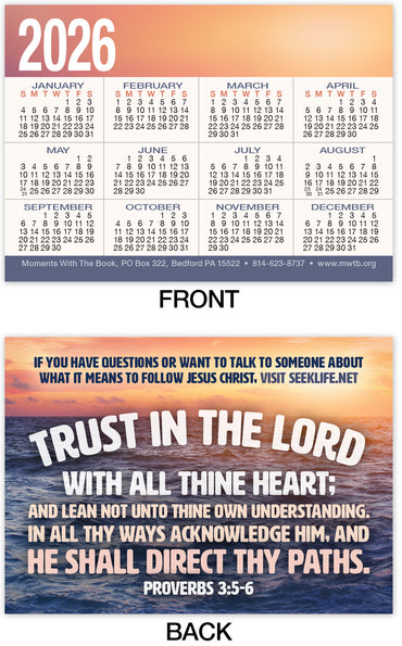 Calendar Card: Trust In The Lord (Personalized)