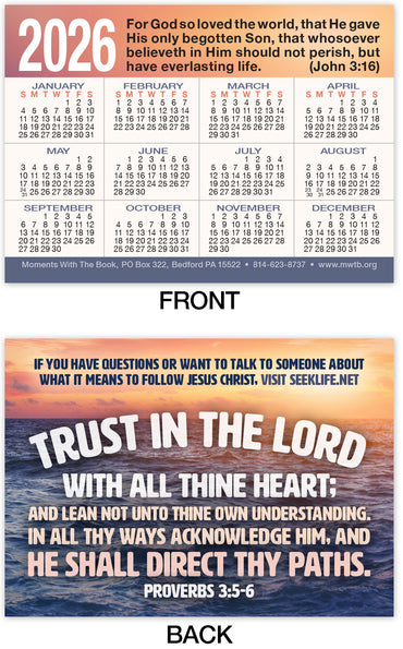 Calendar Card: Trust In The Lord