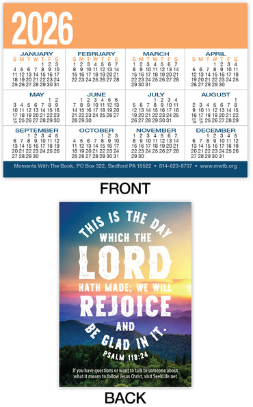 Calendar Card: This Is The Day (Personalized)