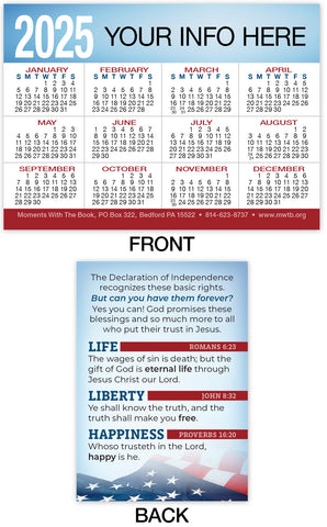 Calendar Card: Life, Liberty, Happiness (Personalized)