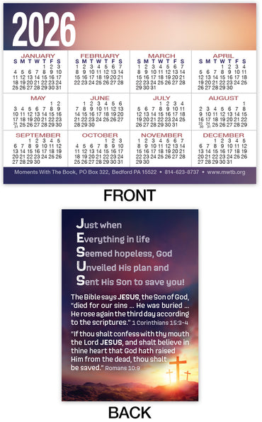 Calendar Card: Jesus (Personalized)