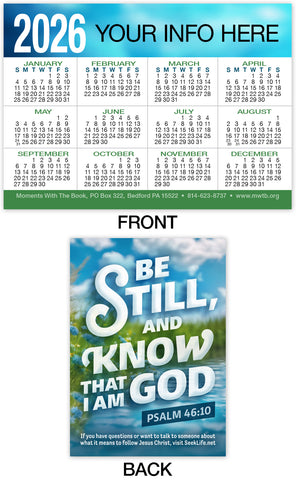 Calendar Card: Be Still (Personalized)