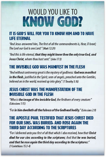 Would You Like To Know God?