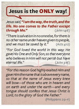 Jesus Is The Only Way (Special-Order Mini Tract)