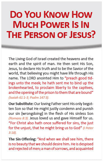 Do You Know How Much Power Is In The Person of Jesus? (KJV) (Preview page 1)