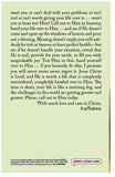 The Letter I Wish I Had Shared Earlier (NASB)
