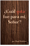 Which Drop Was For Me, Lord? (Spanish)