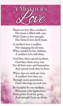 mothers plant the seeds of love poem Poetry Card – A Mother's Love – Moments With The Book
