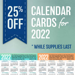 25% off 2022 Calendar Cards