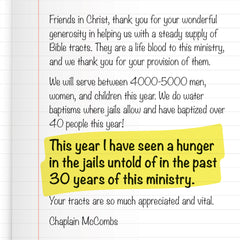 Chaplain McCombs's Testimonial