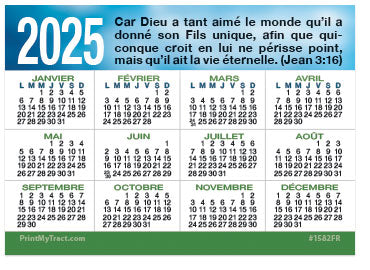 2025 Calendar Card