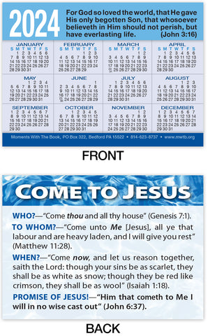 Calendar Card: Come to Jesus