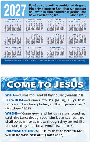 Calendar Card: Come to Jesus