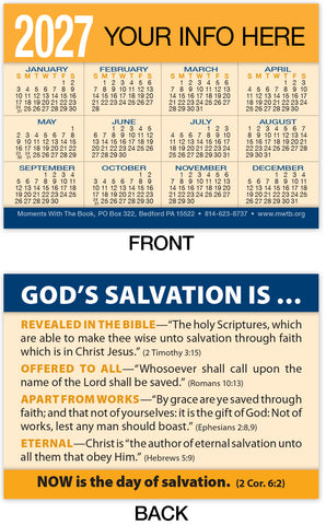 Calendar Card: God’s Salvation Is (Personalized)