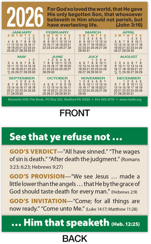Calendar Card: See That Ye Refuse Not