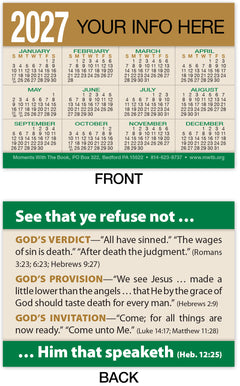 Calendar Card: See That Ye Refuse Not (Personalized)