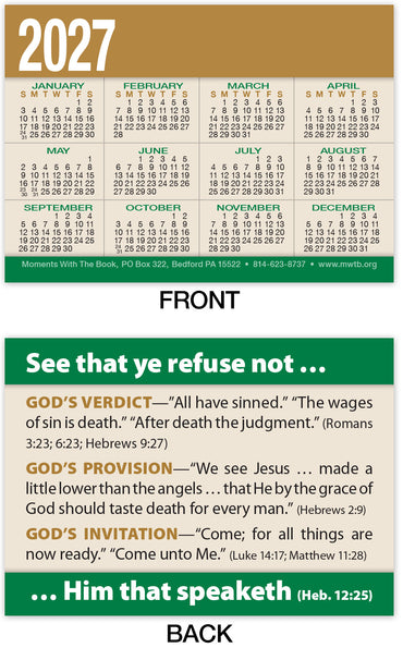 Calendar Card: See That Ye Refuse Not (Personalized)