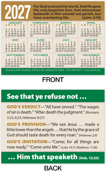Calendar Card: See That Ye Refuse Not