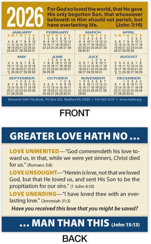 Calendar Card: Greater Love