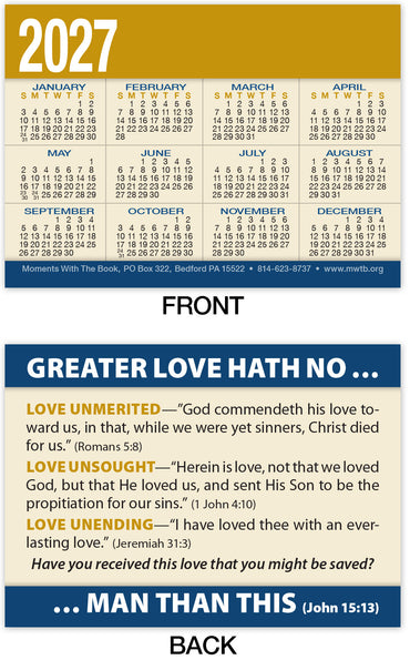 Calendar Card: Greater Love (Personalized)