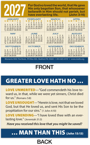 Calendar Card: Greater Love