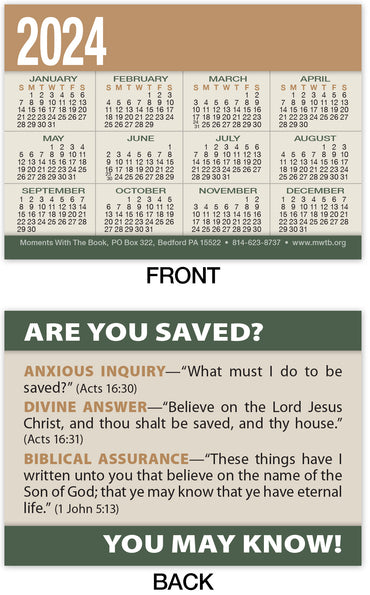 Calendar Card: Are You Saved? (Personalized)