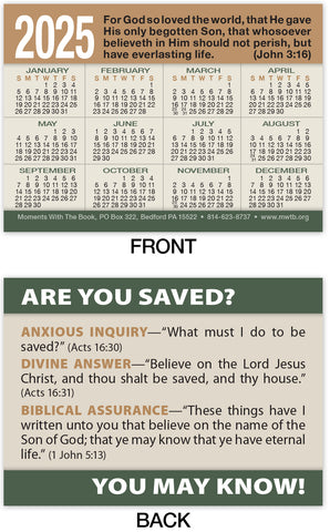 Calendar Card: Are You Saved?