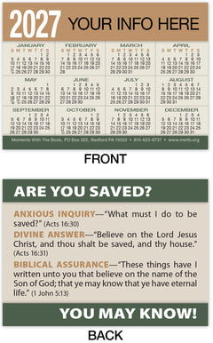 Calendar Card: Are You Saved? (Personalized)