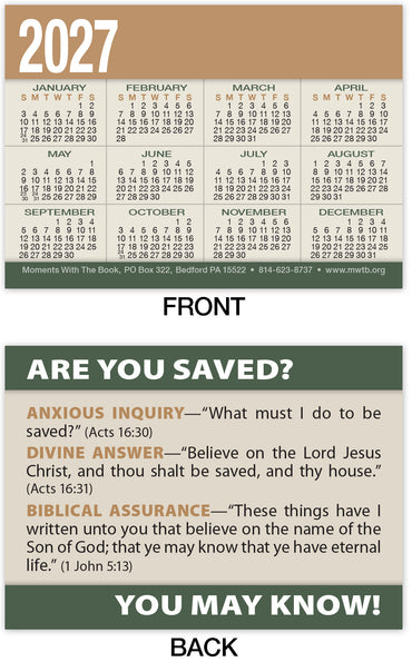 Calendar Card: Are You Saved? (Personalized)
