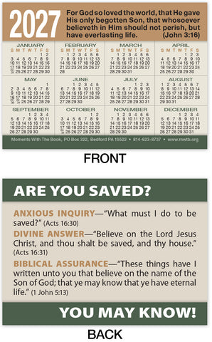 Calendar Card: Are You Saved?