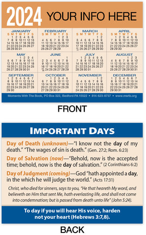 Calendar Card: Important Days (Personalized)