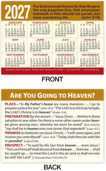 Calendar Card: Are You Going to Heaven?