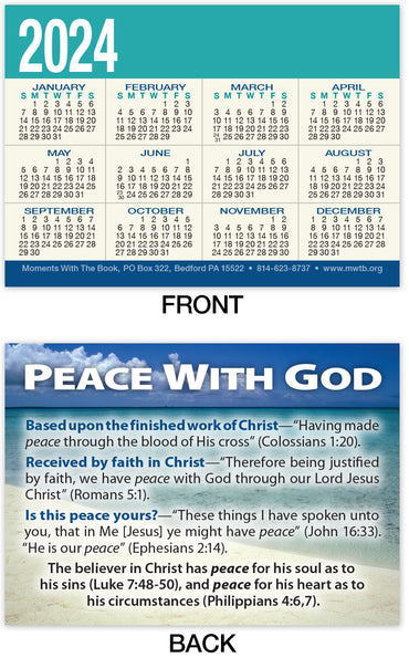 Calendar Card: Peace With God (Personalized)