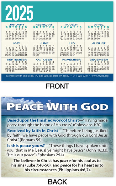 Calendar Card: Peace With God (Personalized)